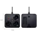 BUĞZ Akım Korumalı Anahtarlı Priz - 3x Priz - 2x Usb - 2x Type-c - 2 Mt Kablo Hızlı Şarj Özellikli Siyah