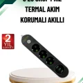  Akım Korumalı Anahtarlı USB Girişli Üçlü Priz