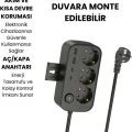 BUĞZ Akım Korumalı Priz 2 Usb + 2 Type-c Girişli 2 Metre Kablosu Anahtarlı Ve Duvara Monte Edilebilir