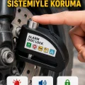 BUĞZ Alarm Sensörlü Disk Kilidi Motosiklet Scooter Bisiklet Güvenlik Yeni Nesil