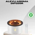 BUĞZ Alev Efektli Aromaterapi Difüzörü – 360 ml Su Hazneli, Sessiz ve Zaman Ayarlı