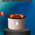 BUĞZ Alev Efektli Buhar Makinesi – Aromaterapi, Nemlendirme ve Işık Modlu Tasarım