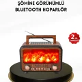 BUĞZ Alev Işığı Efektli Solar Bluetooth Hoparlör Radyo Destekli Taşınabilir Model