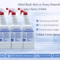 BUĞZ Alkol Bazlı Alet ve Yüzey Dezenfektanı 1 Litre Sprey 3 Adet