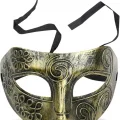 BUĞZ Altın Eskitme Yüz Maskesi - Antik Tarz Balo Maskesi