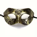 BUĞZ Altın Eskitme Yüz Maskesi - Antik Tarz Balo Maskesi