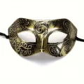  Altın Eskitme Yüz Maskesi - Antik Tarz Balo Maskesi