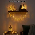 BUĞZ Altın Fener Detaylı Pilli Ramazan LED Işık Ev Dekorasyonu