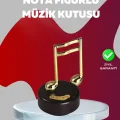BUĞZ Altın Nota Figürlü Dönen Müzik Kutusu Dekoratif Music Box