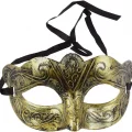 BUĞZ Altın Renk Eskitme Maskeli Balo Maskesi – Venedik Tarzı Parti Maskesi