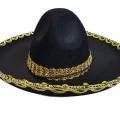 BUĞZ Altın Renk Şeritli Meksika Mariachi Latin Şapkası 55 cm Çocuk