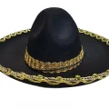 BUĞZ Altın Renk Şeritli Meksika Mariachi Latin Şapkası 55 Cm Çocuk
