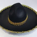 BUĞZ Altın Renk Şeritli Meksika Mariachi Latin Şapkası 55 Cm Çocuk