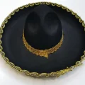 BUĞZ Altın Renk Şeritli Meksika Mariachi Latin Şapkası 55 Cm Çocuk - Lisinya