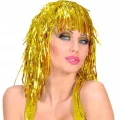 BUĞZ Altın Sarısı Işıltılı Metalize Parti Peruğu