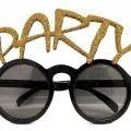 BUĞZ Altın Simli Party Yazılı Parti Gözlüğü Show 15x7 Cm