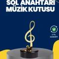 BUĞZ Altın Sol Anahtarı Müzik Kutusu Döner Mekanizmalı