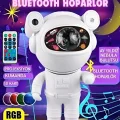  Alüminyum Taşınabilir hoparlör Astronot Bluetooth Hoparlör - Projeksiyon, Gece Lambası, RGB LED, SD