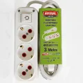 BUĞZ Amiral 3 Lü Topraklı Anahtarlı 3 Metre Kablolu Grup Priz