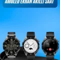 BUĞZ Amoled Ekran 3 Kordonlu Akıllı Saat 5.0 Bluetooth Bağlantılı Android ve İOS Uyumlu
