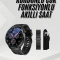 BUĞZ Amoled Ekran Metal Deri Silikon Kordonlu Uyku ve Sağlık Takibi