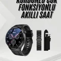 BUĞZ Amoled Ekran Metal Deri Silikon Kordonlu Uyku ve Sağlık Takibi - BUĞZ