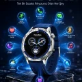 BUĞZ AMOLED Ekranlı Bluetooth Akıllı Saat 3 Kordonlu Uzun Pil Ömürlü