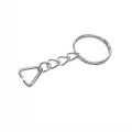 BUĞZ Anahtarlık Halkası, Halka + Zincir + Üçgen, 24mm, Gümüş, Nikel, 1000 Adet