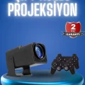 BUĞZ Android Projeksiyon Siyah Taşınabilir Sinema Projektörü 4k 1080p Ev Sineması Bluetooth - Lisinya