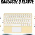  Android ve İOS Uyumlu Bluetooth Klavye Touchpad Slim Kablosuz Wifi Q Klavye