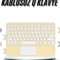  Android ve İOS Uyumlu Bluetooth Klavye Touchpad Slim Kablosuz Wifi Q Klavye