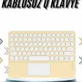 BUĞZ Android ve İOS Uyumlu Bluetooth Klavye Touchpad Slim Kablosuz Wifi Q Klavye - BUĞZ