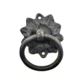 BUĞZ Antika Tarz Dekoratif Pirinç Çiçek Mobilya Kulbu, Kapı Kilit Halkası - 50mm, Oksit