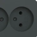 BUĞZ Antrasit Renkli Sıva Üstü İkili Topraklı Priz, Çiftli Elektrik Bağlantısı