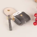  Apple AirPods 2.nesil Uyumlu Deri Kılıf Mai Snap VS05 Gri
