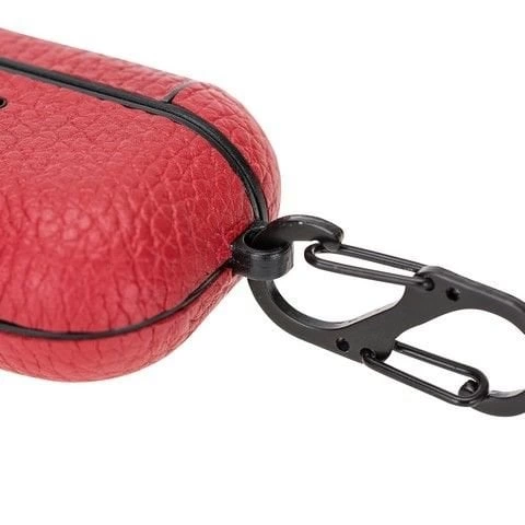  Apple AirPods Pro Uyumlu Deri Kılıf Juni ERC2 Kırmızı