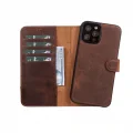 Apple iPhone 11 Pro Max Uyumlu Deri Cüzdanlı Kılıf RFID G2 Kahve