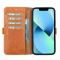 BUĞZ Apple iPhone 13 Pro Max Uyumlu Deri Cüzdanlı Kılıf Karamel