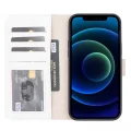  Apple iPhone 13 Pro Uyumlu Deri Cüzdanlı Kılıf F3 Beyaz