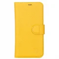 Apple iPhone 13 Pro Uyumlu Deri Cüzdanlı Kılıf Limon Sarı