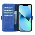  Apple iPhone 13 Pro Uyumlu Deri Cüzdanlı Kılıf Okyanus Mavi