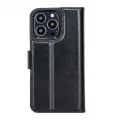  Apple iPhone 13 Pro Uyumlu Deri Cüzdanlı Kılıf RST1 Siyah