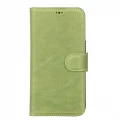  Apple iPhone 13 Uyumlu Deri Cüzdanlı Kılıf Antik yeşil