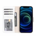  Apple iPhone 13 Uyumlu Deri Cüzdanlı Kılıf F3 Beyaz