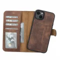  Apple iPhone 14 Plus Uyumlu Deri Cüzdanlı Kılıf MWWN G2 Kahve