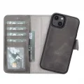  Apple iPhone 14 Uyumlu Deri Cüzdanlı Kılıf MWWN VS4EF Gri