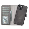  Apple iPhone 14 Uyumlu Deri Cüzdanlı Kılıf MWWN VS4EF Gri