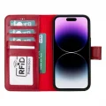 BUĞZ Apple iPhone 15 Uyumlu Deri Cüzdanlı Kılıf MWWN V4EF Kırmızı
