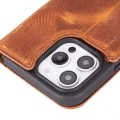  Apple iPhone 16 Pro Max uyumlu, Hakiki Deri, El Yapımı, Cüzdanlı Kılıf, Karamel
