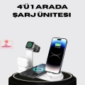 BUĞZ Apple Uyumlu Kablosuz Şarj İstasyonu 4 Cihaz Destekli ve Hızlı Şarjlı